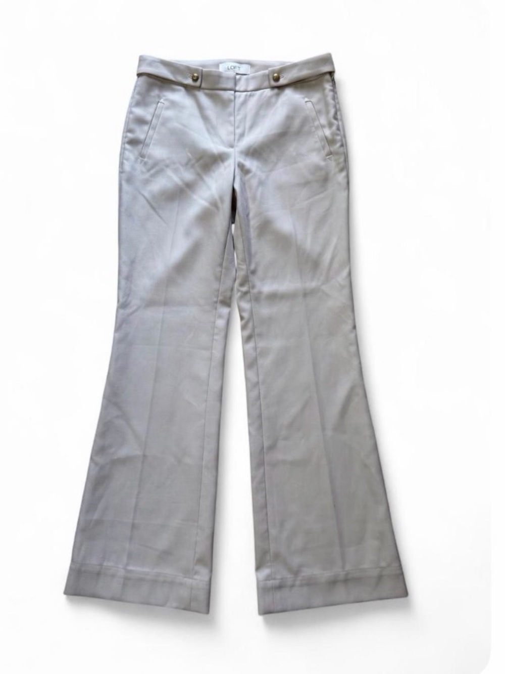 LOFT off white Flare Wide-Leg Jeans